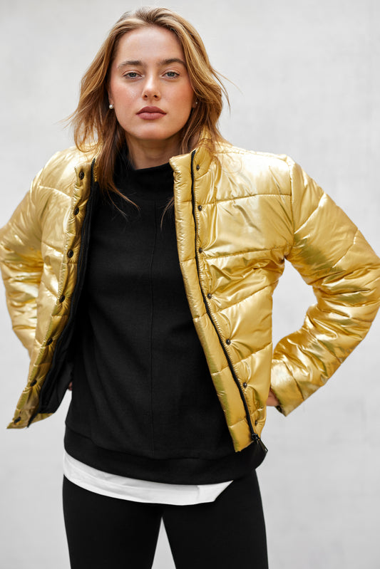 Metallic Puffer Jacket