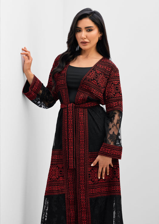 PALESTINIAN LACE & TATREEZ ROBE